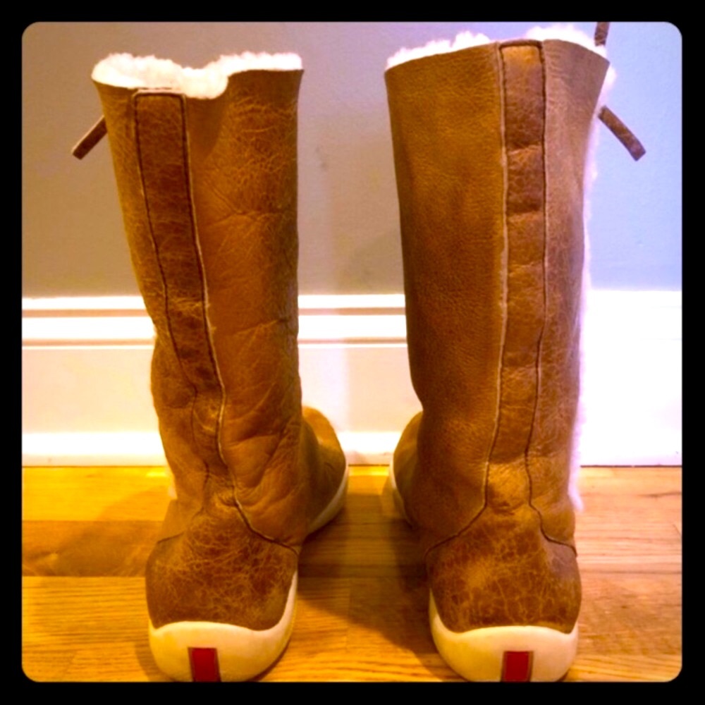 AUTHENTIC  PRADA FLEECE BOOTS